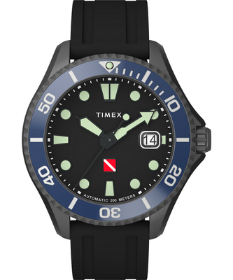 TIMEX – Deep Water Tiburon hodinky, Černá, Navy barva