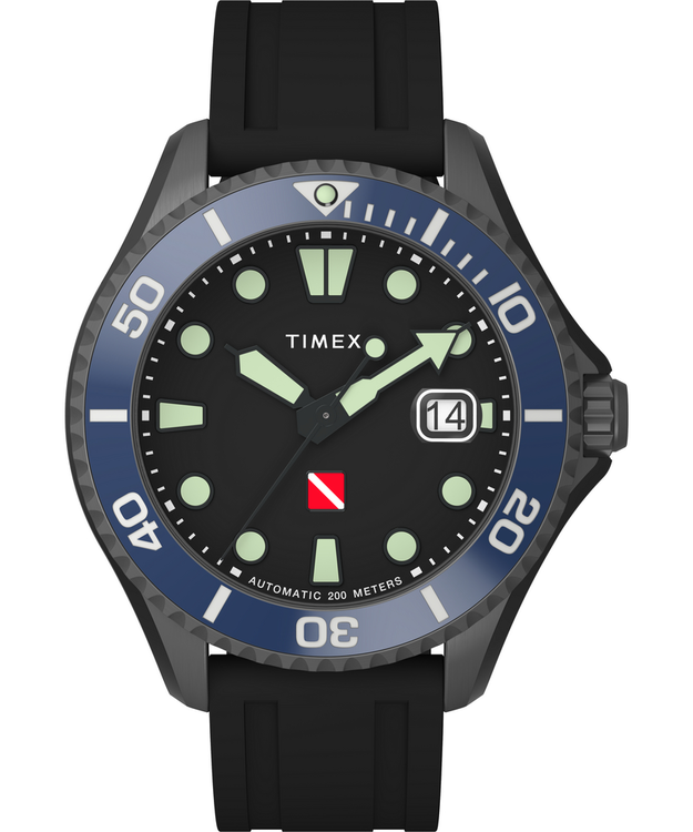 TIMEX – Deep Water Tiburon hodinky, Černá, Navy barva
