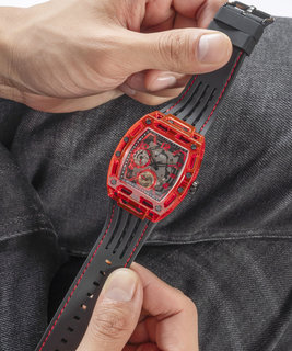 GUESS – Phoenix hodinky, Černá, Červená barva 1