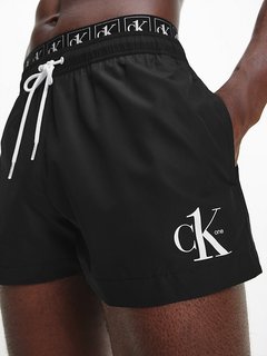 Luxusní KM0KM00710-BEH plavky SHORT DOUBLE WB, S, M, L, XL