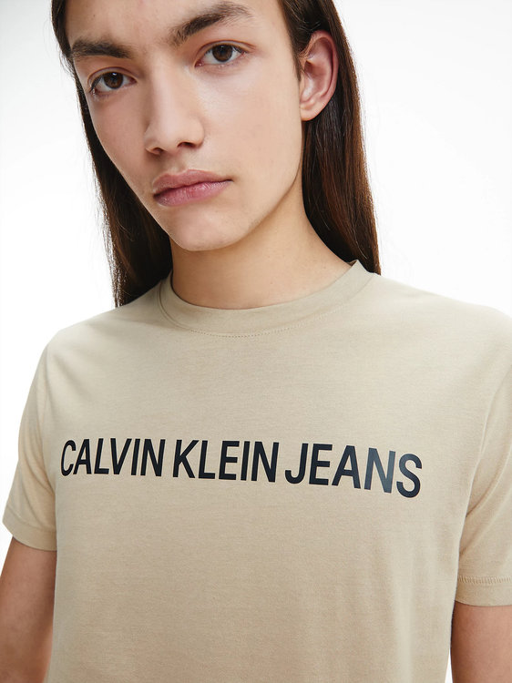 Institutional triko – Calvin Klein Jeans, Béžová barva Muži 1
