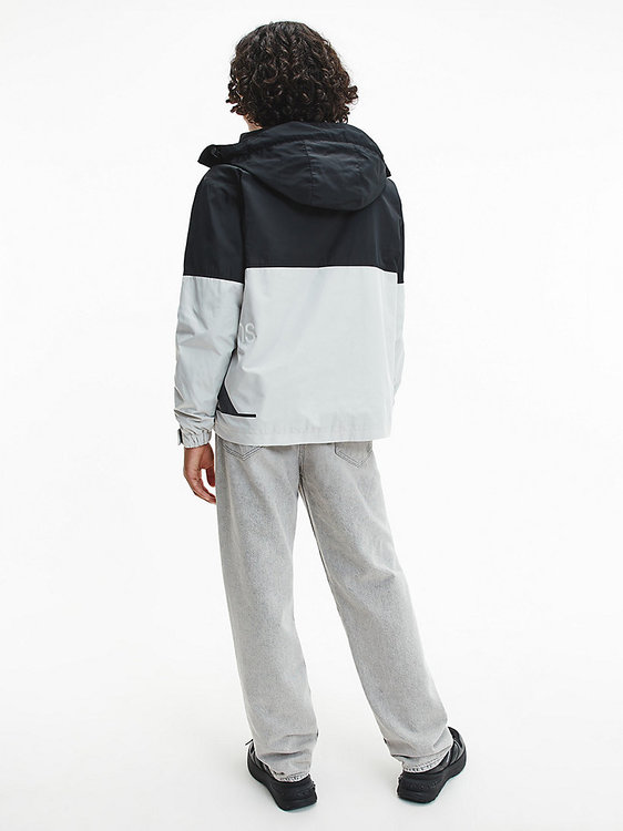 Módní Bold logo větrovka, Černá, Šedá barva, 2022