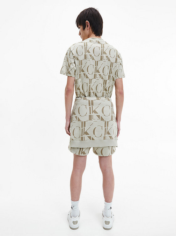 Módní Logo aop triko, Béžová, Krémová barva, 2022