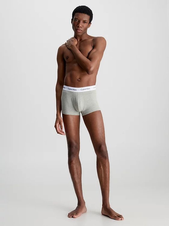 Cotton Stretch boxery 3 ks Šedá barva Muži