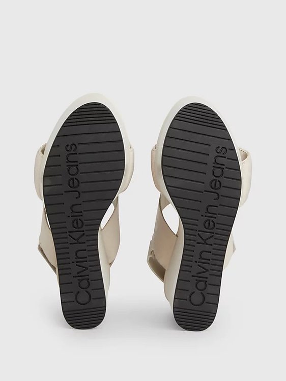 Wedge sandály Béžová, Krémová barva Ženy