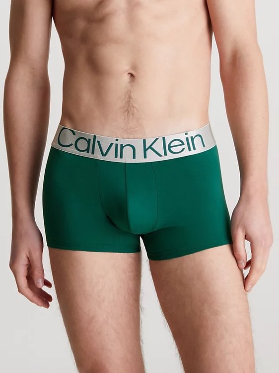 CK Steel Cotton boxery 3ks – Calvin Klein Underwear, Modrá, Zelená barva Muži