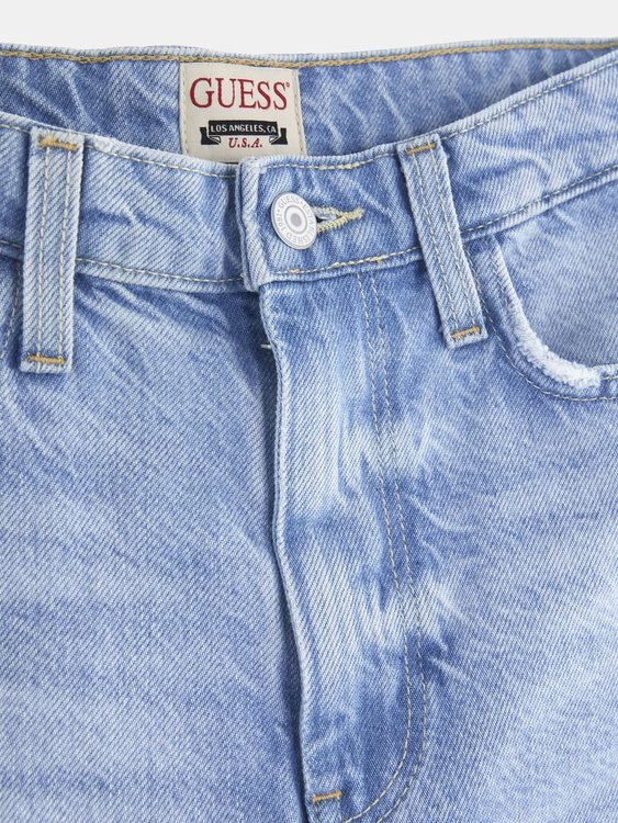 Modrá barva, High rise denim šortky