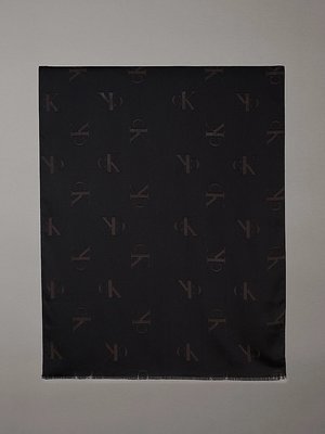 Calvin Klein Jeans – Graphic šátek, Černá, Hnědá barva