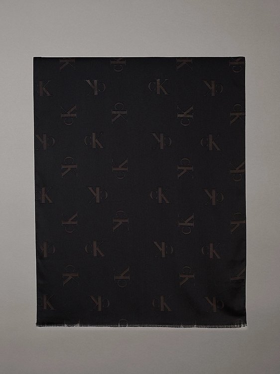 Calvin Klein Jeans – Graphic šátek, Černá, Hnědá barva