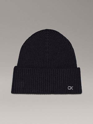 Calvin Klein Jeans – CK Metal čepice, Černá barva