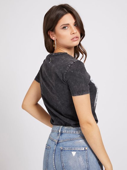 Módní Printed triko, Černá barva, 2021