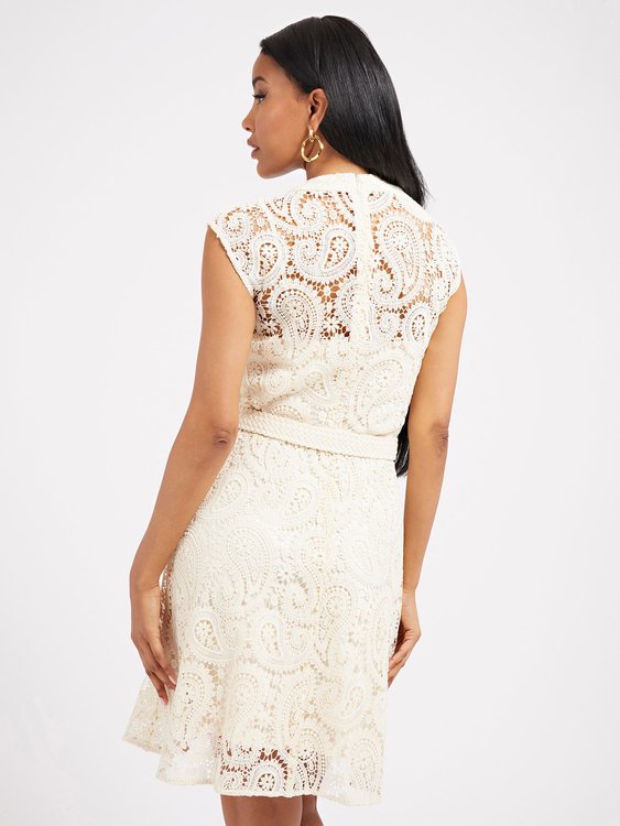 Mykonos šaty – Guess, Béžová barva Ženy