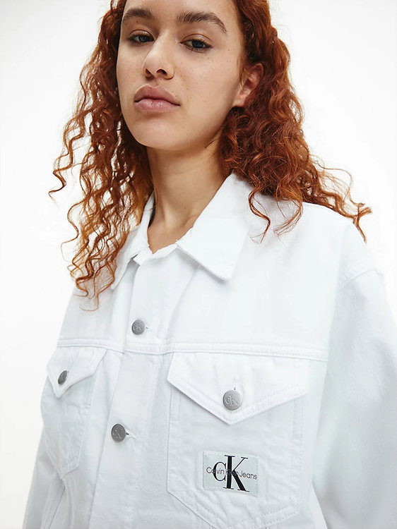 Calvin Klein Jeans – Denim bunda, Bílá barva 1