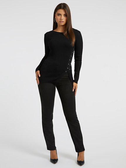 Módní Irmine svetr, Černá barva, 2023