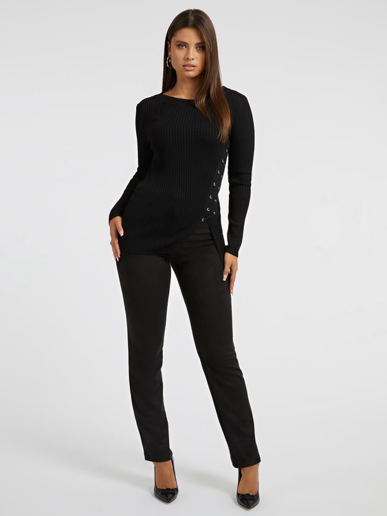 Módní Irmine svetr, Černá barva, 2023