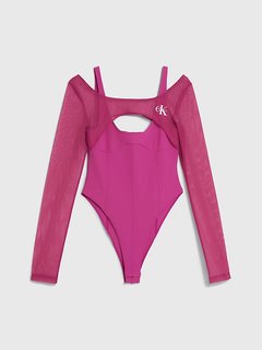 Calvin Klein Jeans, Růžová barva Mesh Layered body