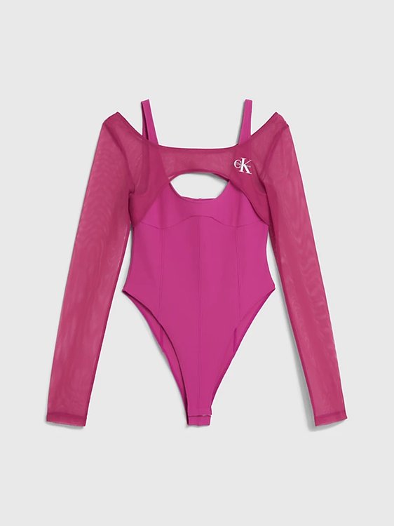 Calvin Klein Jeans, Růžová barva Mesh Layered body
