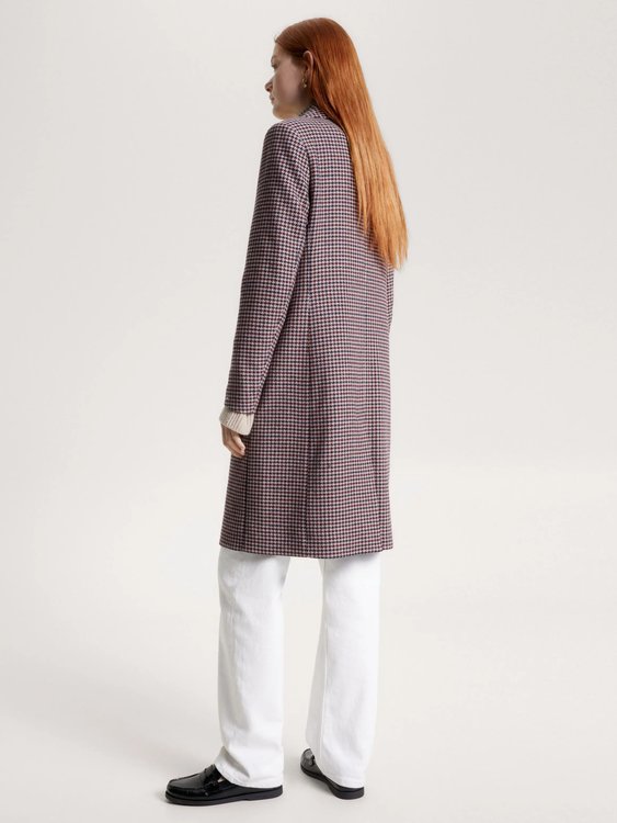 Wool Blend Classic kabát – Tommy Hilfiger, Bordó barva Ženy