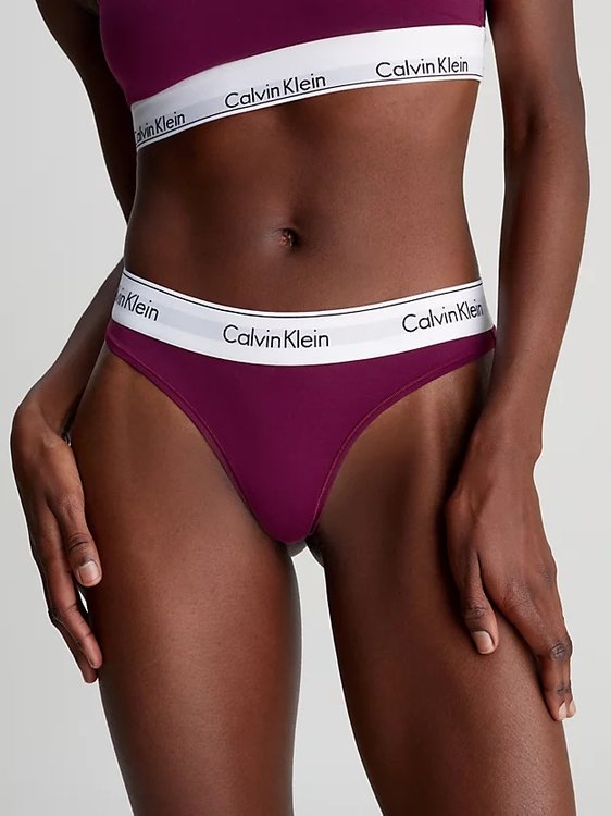Modern Cotton tanga – Calvin Klein Underwear, Fialová, Vínová barva Ženy