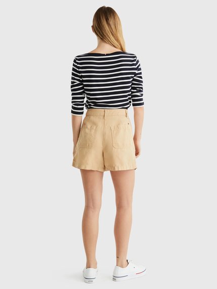 Módní Cotton Linen šortky, Béžová barva, 2024