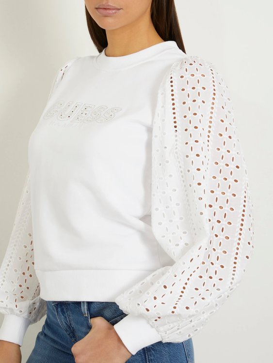 Luxusní Sangallo mikina, Bílá barva, S, M, L