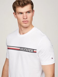 Luxusní Chest Stripe triko, Bílá barva, XS, S, M, L, XL, XXL