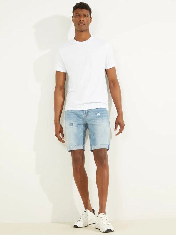 Slim šortky – Guess, Modrá barva Muži