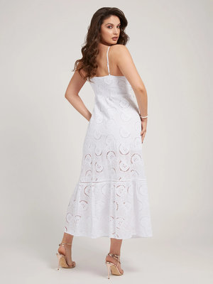 Serafina šaty – Guess, Bílá barva Ženy