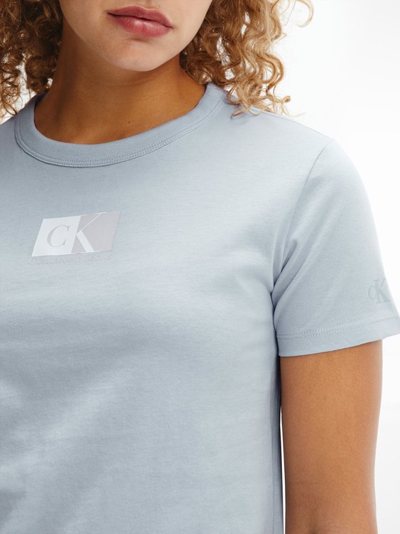 Módní Two tone logo tričko, Modrá barva, 2022