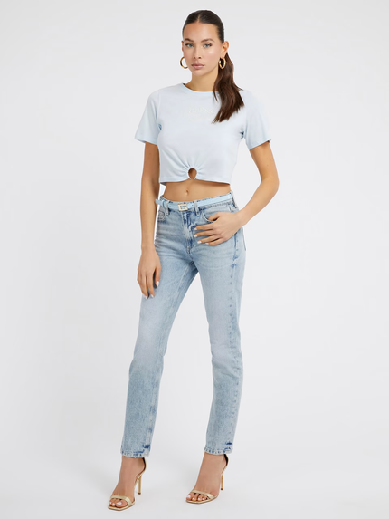 Módní Piercing triko, Modrá barva, 2023