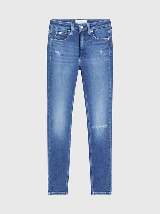 High Rise Skinny jeans Modrá barva Ženy