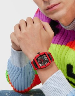 THE $KELETON hodinky Černá, Červená barva Muži