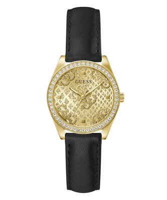 GUESS – Boa hodinky, Černá, Zlatá barva