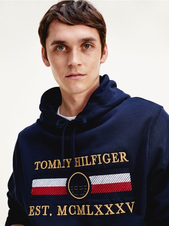 Módní TH Logo Mikina, Navy barva, 2020