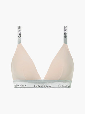 Calvin Klein Underwear – Graphic bralette podprsenka, Béžová barva