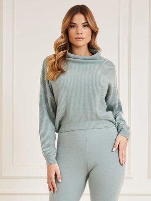 Módní Snuggle up svetr, Šedá, Tyrkysová barva, 2022