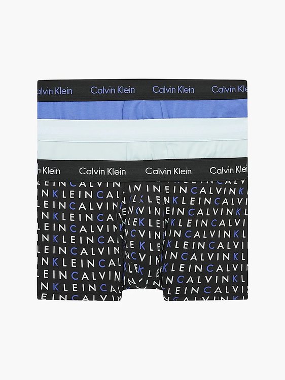 Calvin Klein Underwear – Cotton Stretch boxery 3ks, Černá, Modrá barva