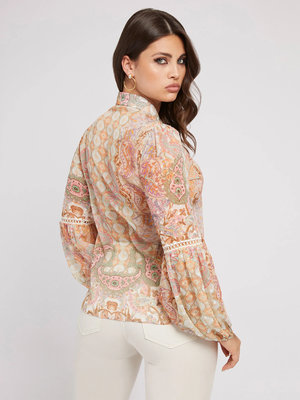 Luxusní Josette halenka, Krémová, Multi, Růžová barva, XS, S, M