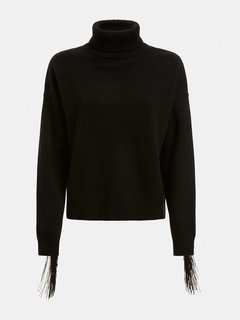 Luxusní Leonie svetr, Černá barva, XS, S, M