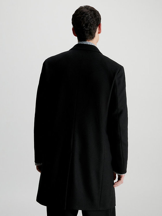 Wool Cashmere kabát – Calvin Klein, Černá barva Muži