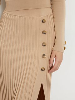 Luxusní Shopie Pleated sukně, Béžová barva, XS, S, M, L