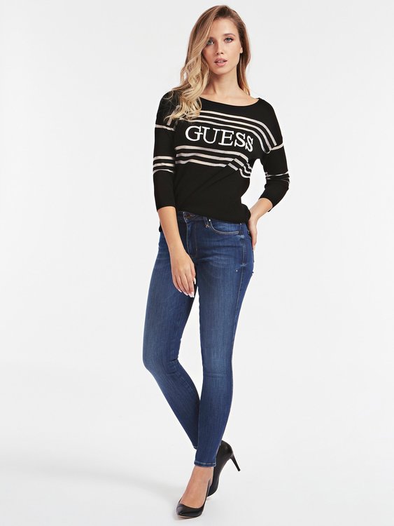 Jeans Sexy Curve – Guess, Modrá barva Ženy, Ženy