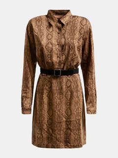 Dominique šaty – Guess, Hnědá barva Ženy 2