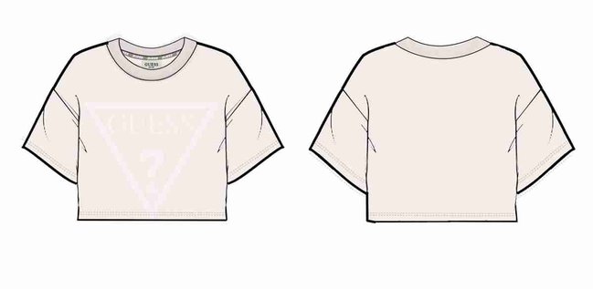 Guess, Bílá barva Adele crop triko