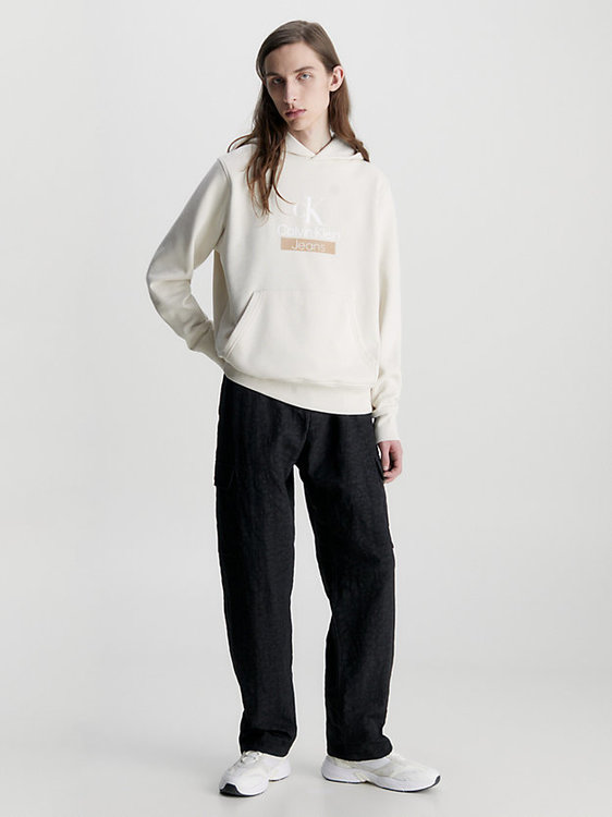 Módní Stacked Archival mikina, Bílá, Krémová barva, 2023