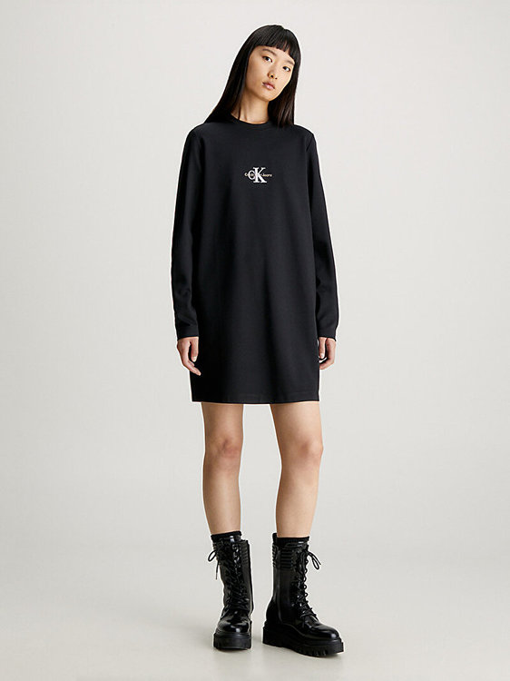 Calvin Klein Jeans – Monologo Milano šaty, Černá barva