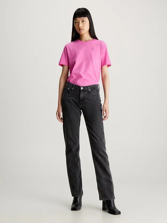 Módní Embro Badge triko, Růžová barva, 2024