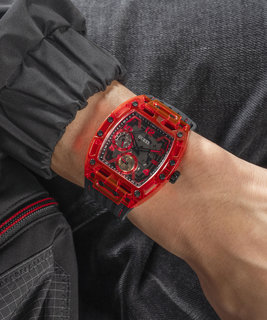 GUESS, Černá, Červená barva Phoenix hodinky