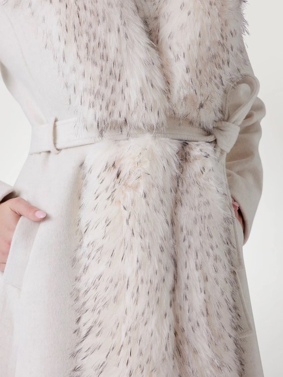 Luxusní Valerie kabát, Krémová barva, 40