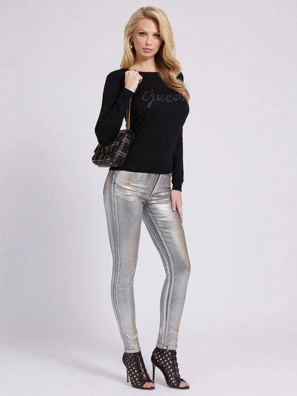 Módní Liliane svetr, Černá barva, 2022